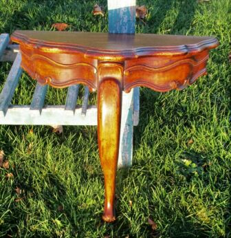 Wand Wall Hanging Mount table Shelf Louis XV style Hand Carved Wood Beautiful