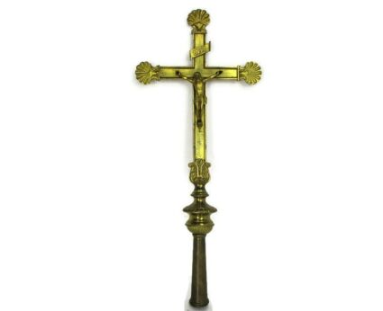 Processional cross Church Crucifix Religious Catholic Authentic Brass French