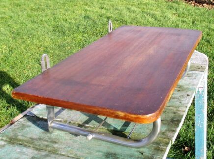 Wall Shelve Hat Rack Teak Mid Century Modern Style Chrome