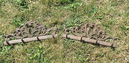 antique Hanging couple Small Butcher Racks Cast Wrought Iron French Rustic