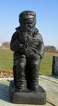 handmade Black Resin Statuette Figurine Old Man Abraham Folk art
