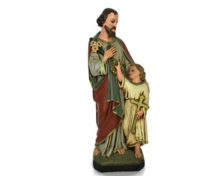 Large Statue Saint Joseph Protector of Homes Infant Jesus Statue Church Chapel Art deco 21.06"