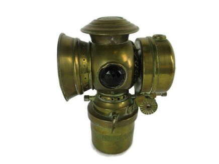 Lamp Brass Bicycle Carbide Torch Light Acetylene Antique Marked Solarum