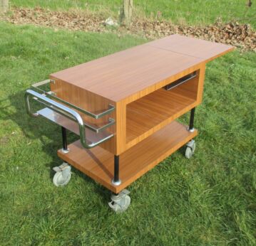 Vintage Cocktail Tea Bar Cart Trolley Industrial Steinko Swiss Spring Gourmet 