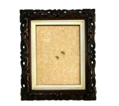 Art Deco Hand carved ornate Wood picture frame Wall hanging 13.58" x 11.22"