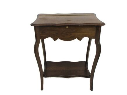 Antique Art nouveau Sewing Quilting Box table Cabinet Two Tier Extremely Rare Gorgeous
