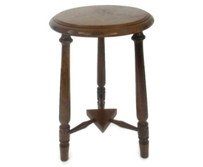 Vintage Hand Carved wood 2 Tier Milking Stool Pedestal Table Plant Flower Bonsai Stand Side Table Barn Country Style