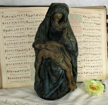 Large Statue Pieta Plaster Jesus Christ Virgin Mary Holy Mother Sculpture Art