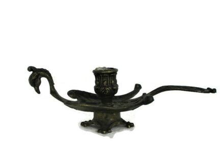 Gothic Vintage Brass Ornate Candle Holder Phoenix Griffin Dragon Italian Italy