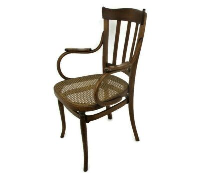 Thonet Style Loung Arm Chair Bistro Ice Cream Parlor Cane Rush Seating Plywood Wood