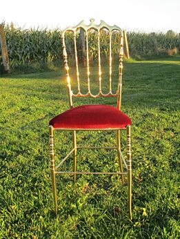 Vintage Authentic Chiavari Chair Brass Italian Hollywood Regency Lovely