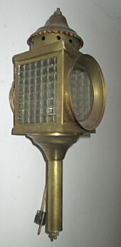 Antique Brass Architectural Carriage Porch Lamp Wall Lamp Bubbled Glass 16.1"