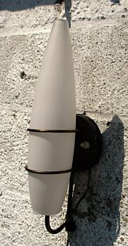 Vintage Modernist Mid Century wall Lamp Sconce Danish Modern Style Milk Glass