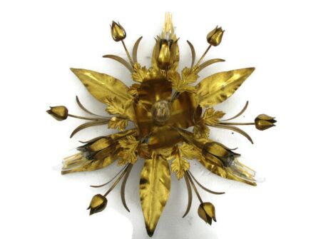 L Hans Kögl Wall Ceiling Sconce Light Plafonnière Flush Mount Flower Sunburst