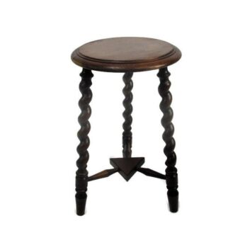 Small Barley Twist Tripod Side Display Table Pedestal Plant Bonsai Stand 17.71"