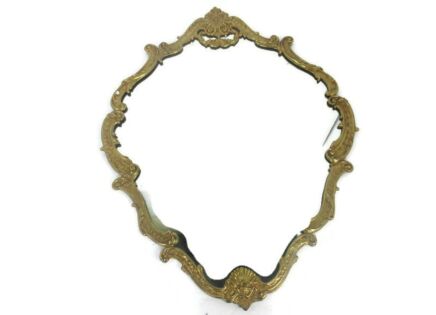 Large Gorgeous Mirror Brass Frame Vintage Hallway Bathroom Vanity