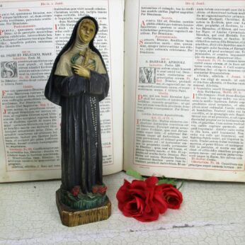 Statue St Saint Rita of Cascia Resin Patroness Impossible Causes Bees 11.41"