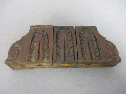 3 Small pieces Antique French Carved Wood Reclaimed Architectural Trim Corbels Forming one piece