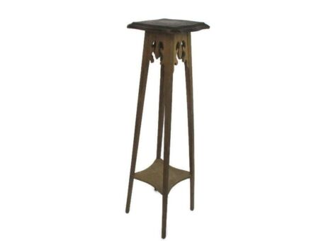 Art Nouveau Pedestal Table Plant Flower Stand Side Table Two 2 Tier Art Deco 41.14"