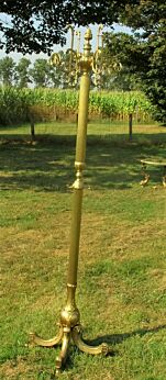 Elegant Ornate Brass Vintage Coat Rack Hall Tree Stand Floor Hollywood Regency