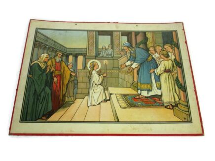Antique Religious Cardboard Print Mosella 1913 Trier Communion School Material