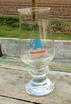 Elephant Carlsberg Belgian Beer Glass Blue Elephant