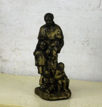 Statue Don Bosco and the Children Giovanni Bosco Plaster HTF Collector 11.02"