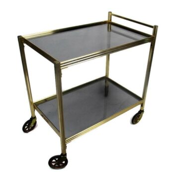 Bar Cocktail Entertainment Cart Trolley Smoked Glass Beautiful Practical