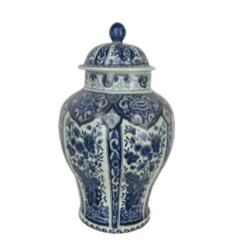 Petrus Regout Maastricht Delft Vase Urn Marked Blue White Lidded Gorgeous
