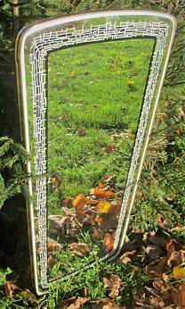 Antique Beveled glass Mirror Wooden Frame Knobs Hobnails