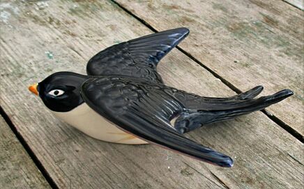 Decorative Porcelain Biscuit Figurine Swallow Hope Faith Good Luck