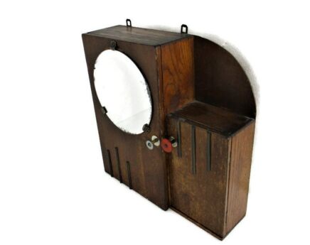 Art Deco Kitchen Apothecary Medicine Pharmacy Wall Bathroom Cabinet Wood Barn Country Style