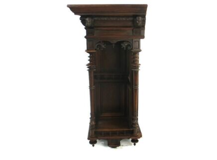 Right Corner Carved wood Cabinet Antique Breton Figurines Architectural Salvage