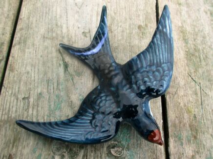 Lovely Decorative Porcelain Biscuit Figurine Swallow Hope Faith Good Luck