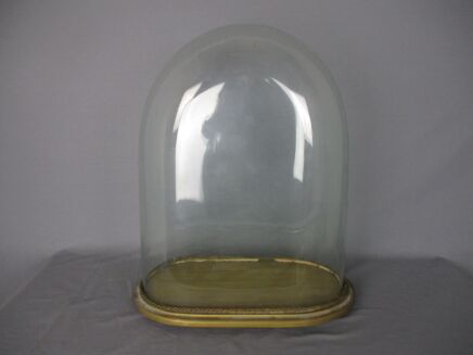 Antique Victorian Oval Hand Blown Glass Globe Dome Doll Clock 19.68" H 15.74"!!