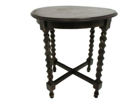 Large Barley Twist Wooden Side Wine Table Pedestal Plant Bonsai Stand Georgian Barn Style Gorgeous