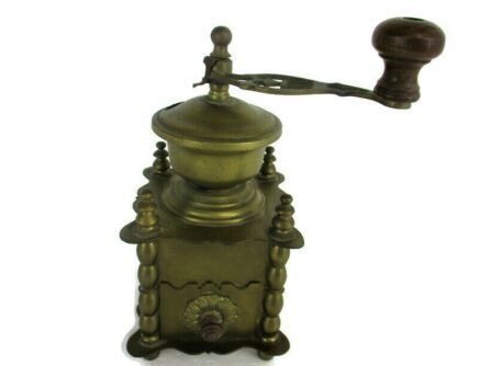 Brass Coffee Grinder Mill Ornate Decorative Vintage