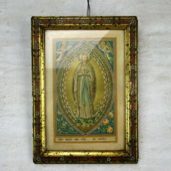 Lovely Antique ornate Wood picture frame Wall hanging Hand Painted Flowers