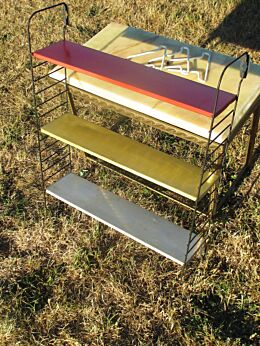 Vintage Authentic Tomado 60s Midcentury Design Wall Shelving Unit Marked Retro Dutch