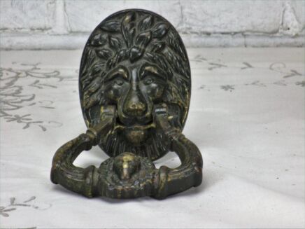 Vintage Brass Door Knocker Lions Head Architectural Reclaimed Lovely