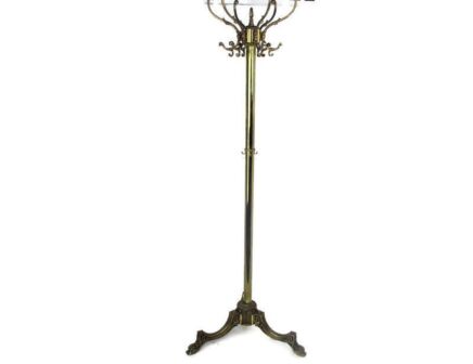 Mid Century Modern Cast Brass Hall Tree Coat Hat Rack Italian Design Eyecatcher