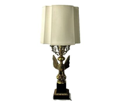 Brass Eagle Ornate Table Desk Nightstand Floor Lamp Hollywood Regency Candelabra