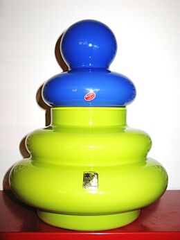 Funky Italian Empoli Opal Pop Art Glass Vase era Space Age Panton Vistosi