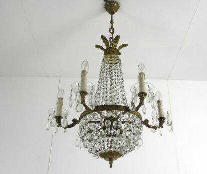 Ballroom Wedding Chandelier Gorgeous Basket Crystal Prisms 10 Lights WOW