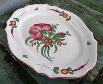 Porcelain Oval Platter French Faience Luneville France Strasbourg Faience Marked