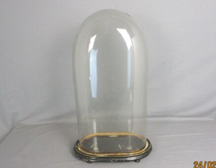 Antique Victorian Oval Hand Blown Glass Globe Dome Doll Clock H 20.07" W 9.96"