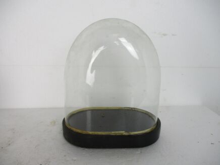 Antique Victorian Oval Hand Blown Glass Globe Dome Doll Clock 10.82" H 10.03"W