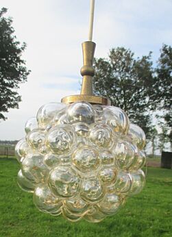 Vintage Space Age Amber Bubble Glass Flush mount Sconce Wall Ceiling Lamp Chandelier Mid Century