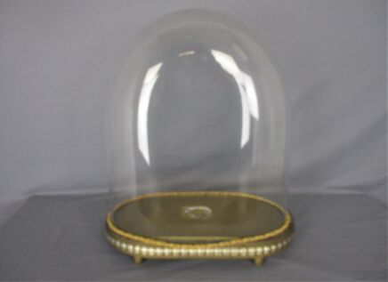 Antique Victorian Oval Hand Blown Glass Globe Dome Doll Clock 17.51" H 15.15"!!