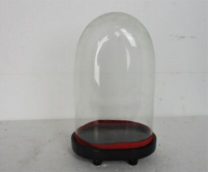 Antique Victorian Oval Hand Blown Glass Globe Dome Doll Clock 12.2" H 7.67"W